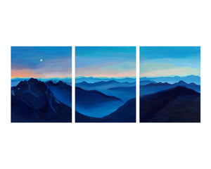 Waking Up in the Mountains (triptych - frame not included)