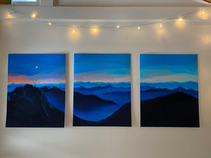 Waking up in the Mountains (Large Triptych)