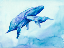 Load image into Gallery viewer, Whale Snuggles - 18x24&quot; Giclee print